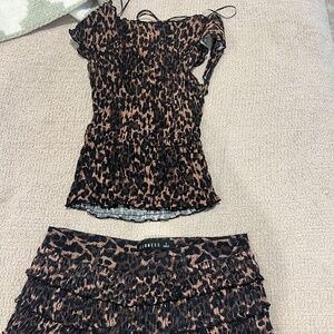 Lioness cheetah matching top and skirt